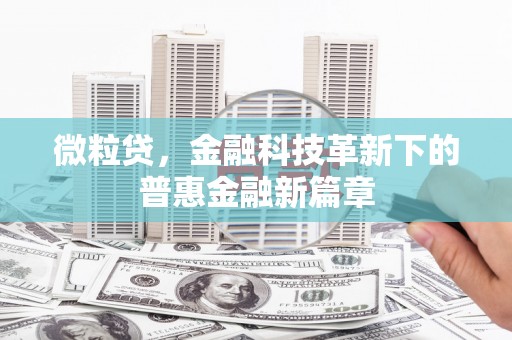 绿园微粒贷，金融科技革新下的普惠金融新篇章
