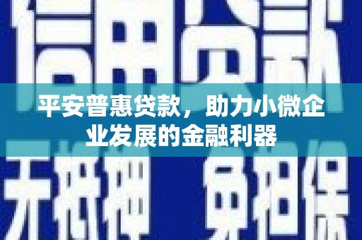 绿园平安普惠贷款，助力小微企业发展的金融利器