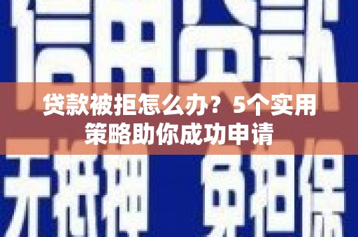 绿园贷款被拒怎么办？5个实用策略助你成功申请